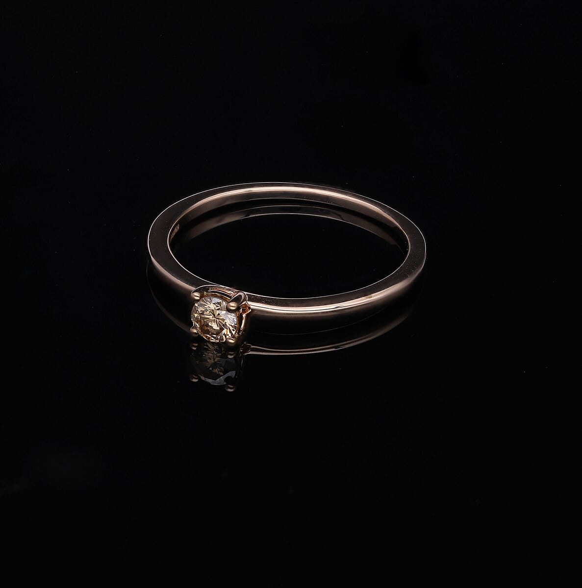 SGL Certified Luxoro 10K Rose Gold Natural Champagne Diamond Solitaire Ring (Size 6.0) 0.25 ctw image number 1
