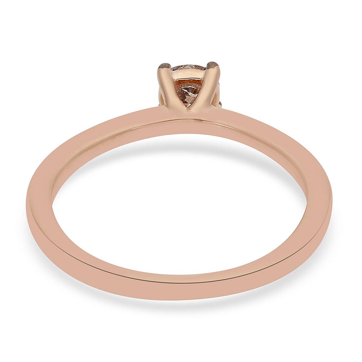 SGL Certified Luxoro 10K Rose Gold Natural Champagne Diamond Solitaire Ring (Size 6.0) 0.25 ctw image number 4