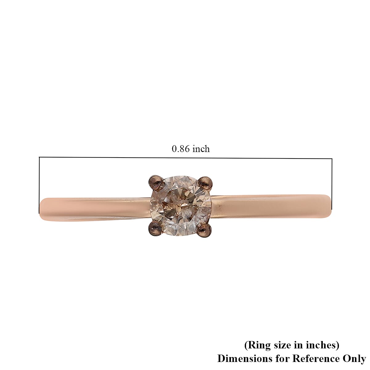 SGL Certified Luxoro 10K Rose Gold Natural Champagne Diamond Solitaire Ring (Size 6.0) 0.25 ctw image number 5