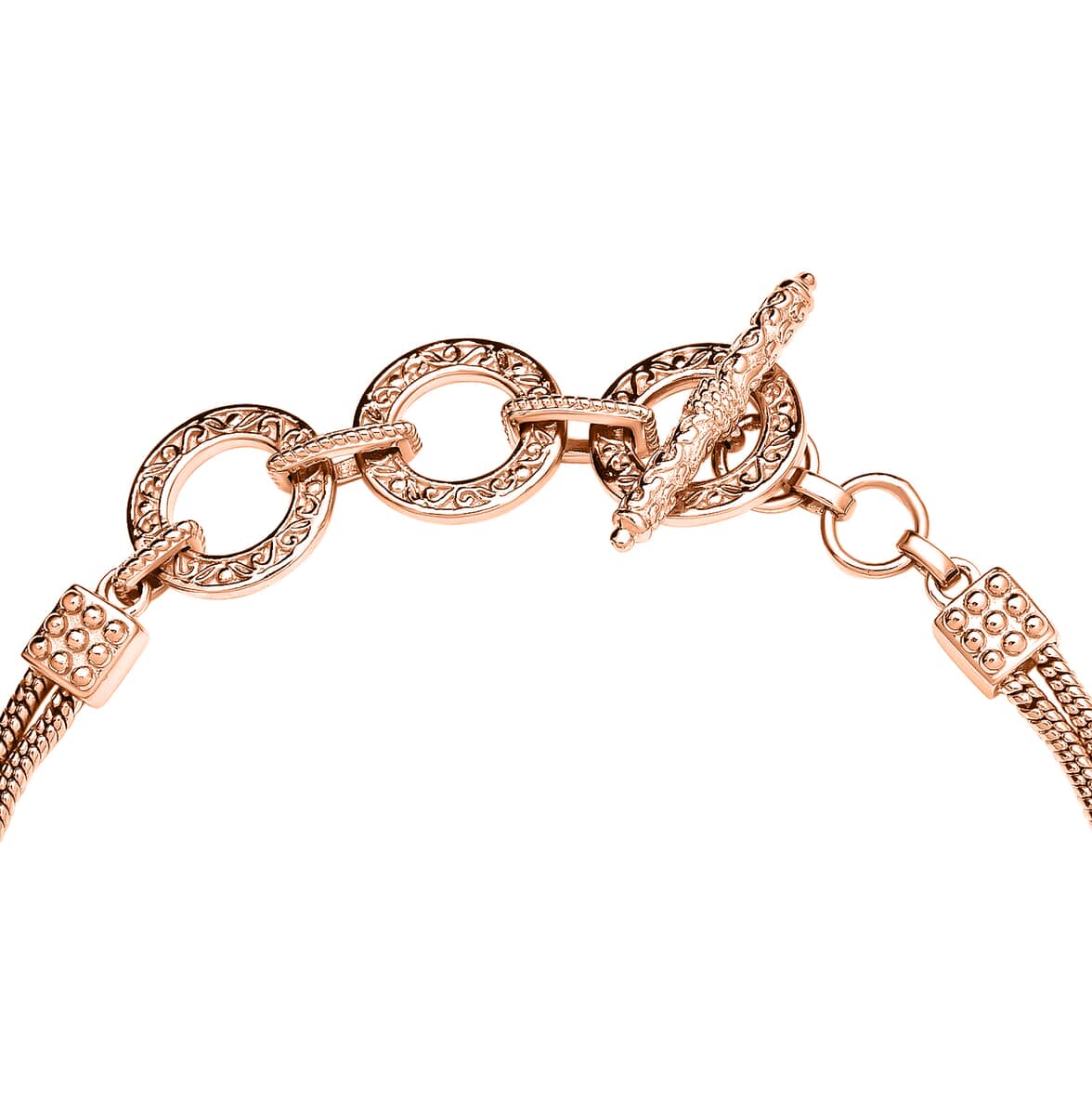 Elephant Bracelet 14K Rose Gold Over Copper (7.25 In) image number 3