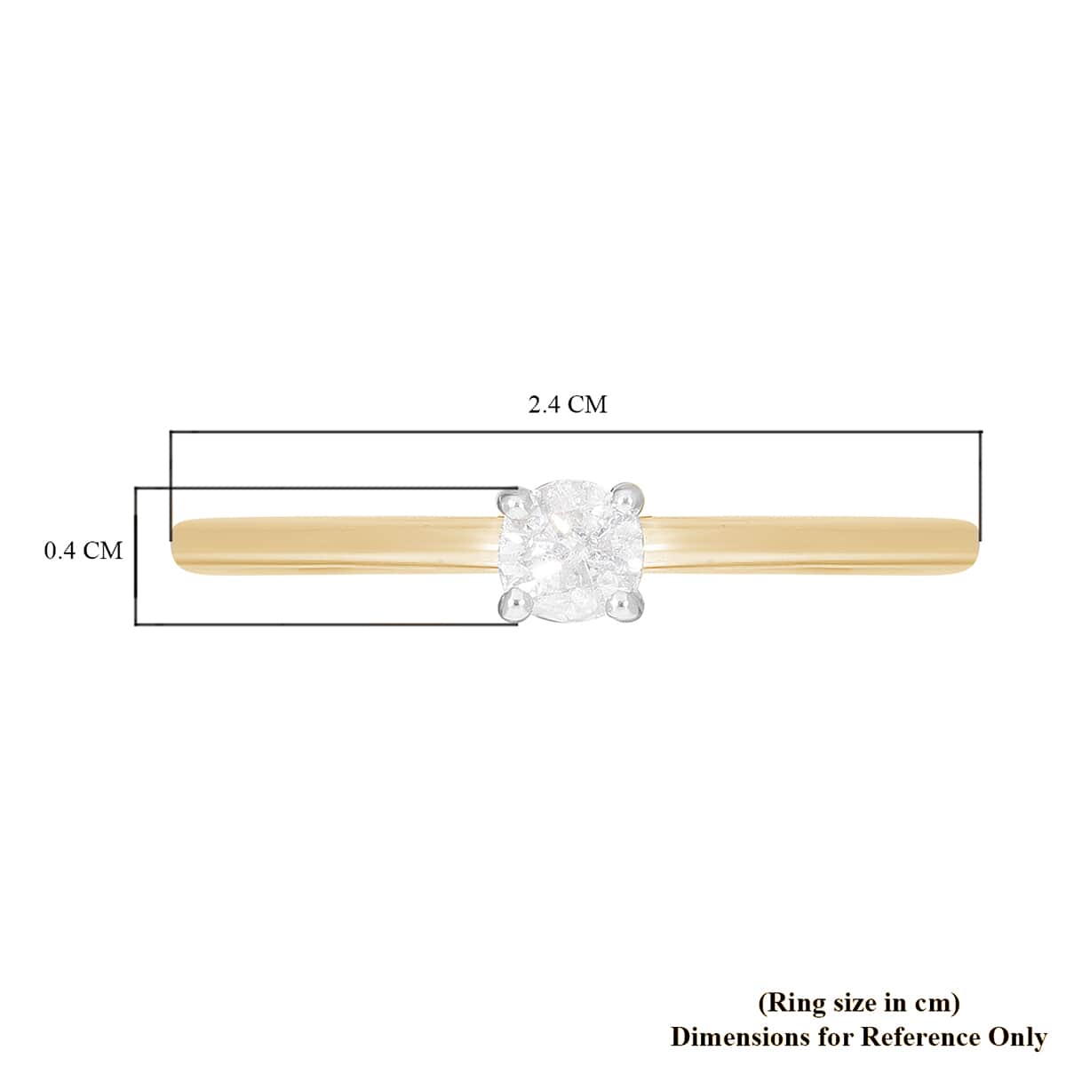 SGL Certified 10K Yellow Gold G-H I3 Diamond Solitaire Ring (Size 10.0) 0.50 ctw image number 5