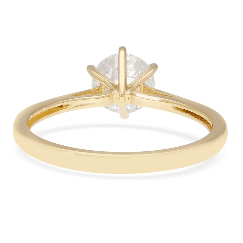 SGL Certified 10K Yellow Gold Diamond (G-H, I3) Solitaire Ring (Size 6.0) 1.00 ctw