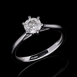 SGL Certified 1.00 ctw Diamond G-H I3 Solitaire Ring in 10K White Gold (Size 9.0)