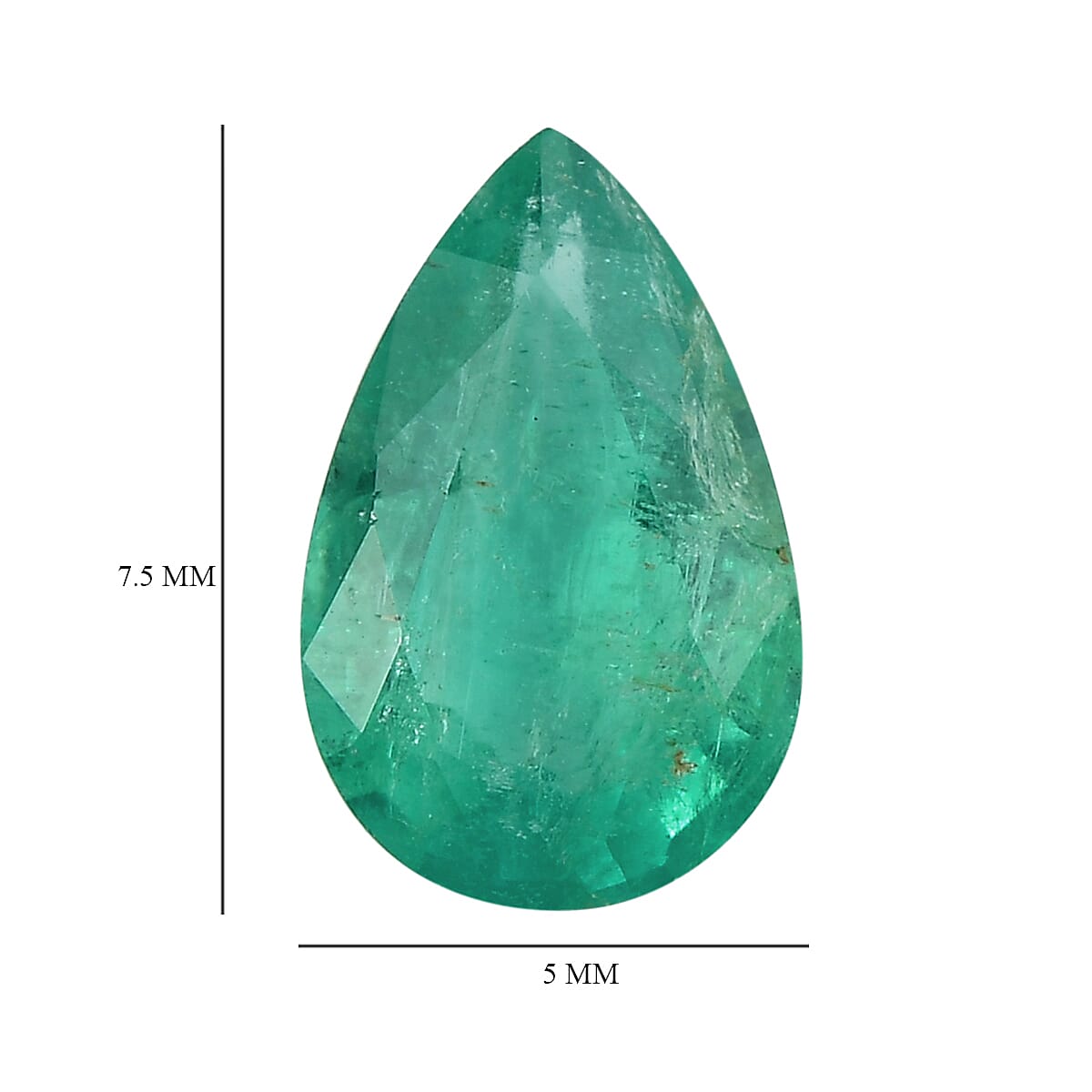 Boyaca Colombian Emerald (Pear 7.5x5 mm) 0.64 ctw image number 3
