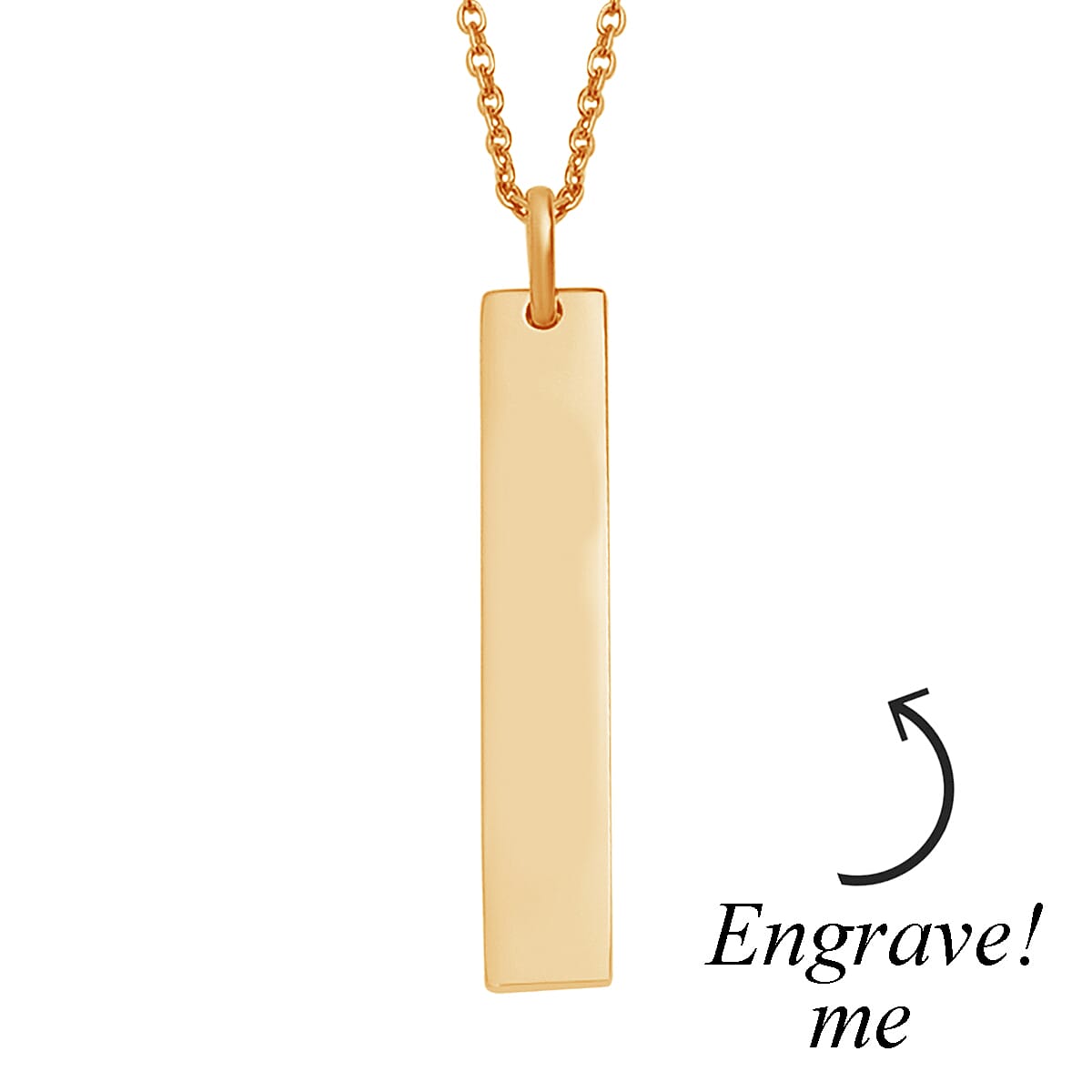 14K Yellow Gold Over Sterling Silver Bar Pendant Necklace (20 Inches) (5.50 g) image number 2