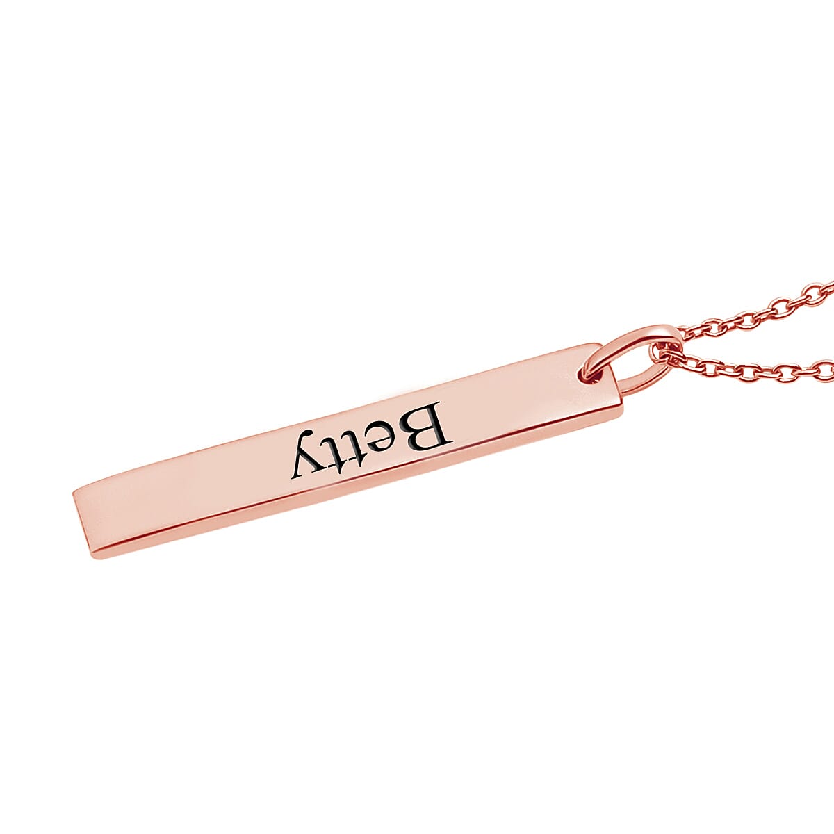 14K Rose Gold Over Sterling Silver Bar Pendant Necklace 20 Inches 5.50 Grams image number 1