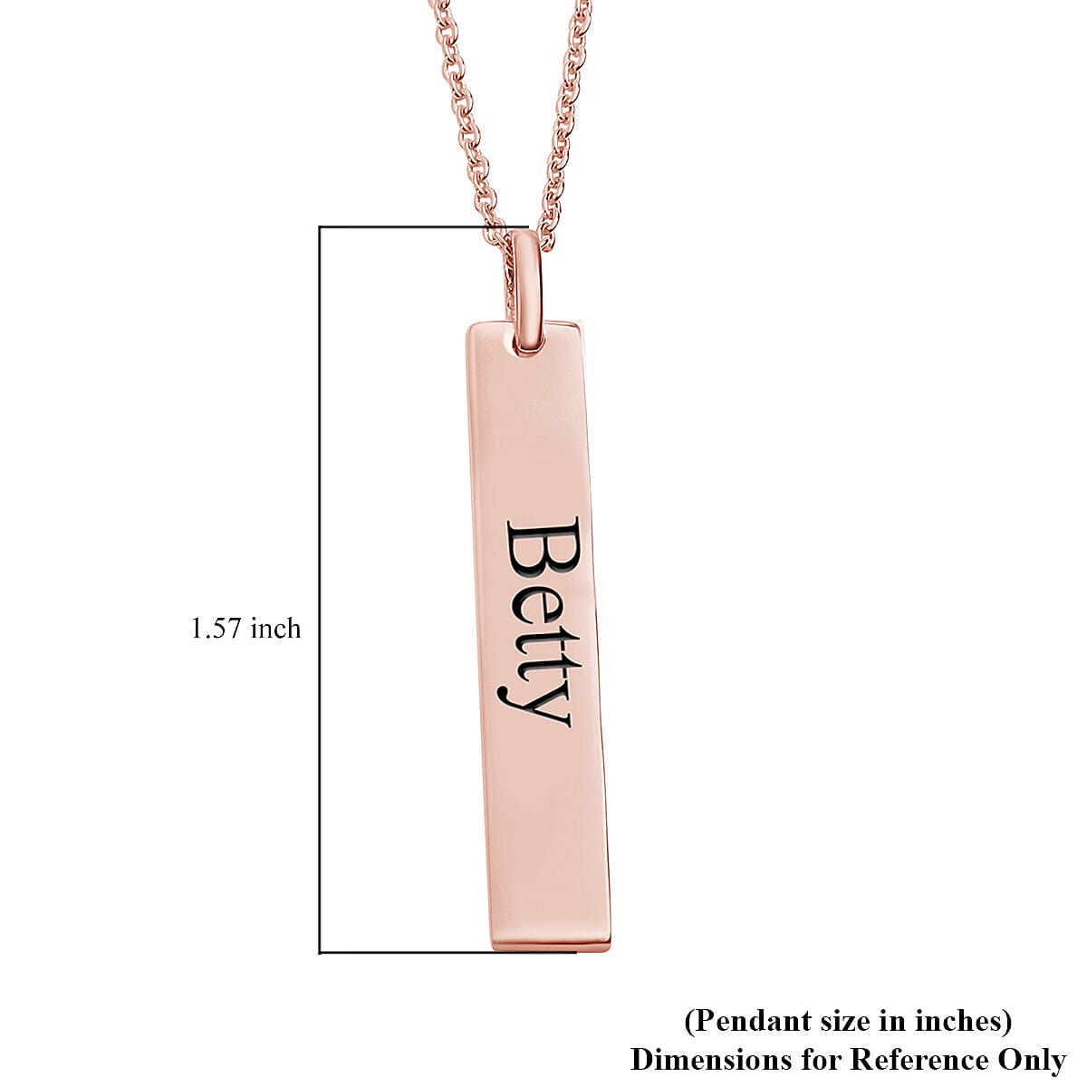 14K Rose Gold Over Sterling Silver Bar Pendant Necklace 20 Inches 5.50 Grams image number 5