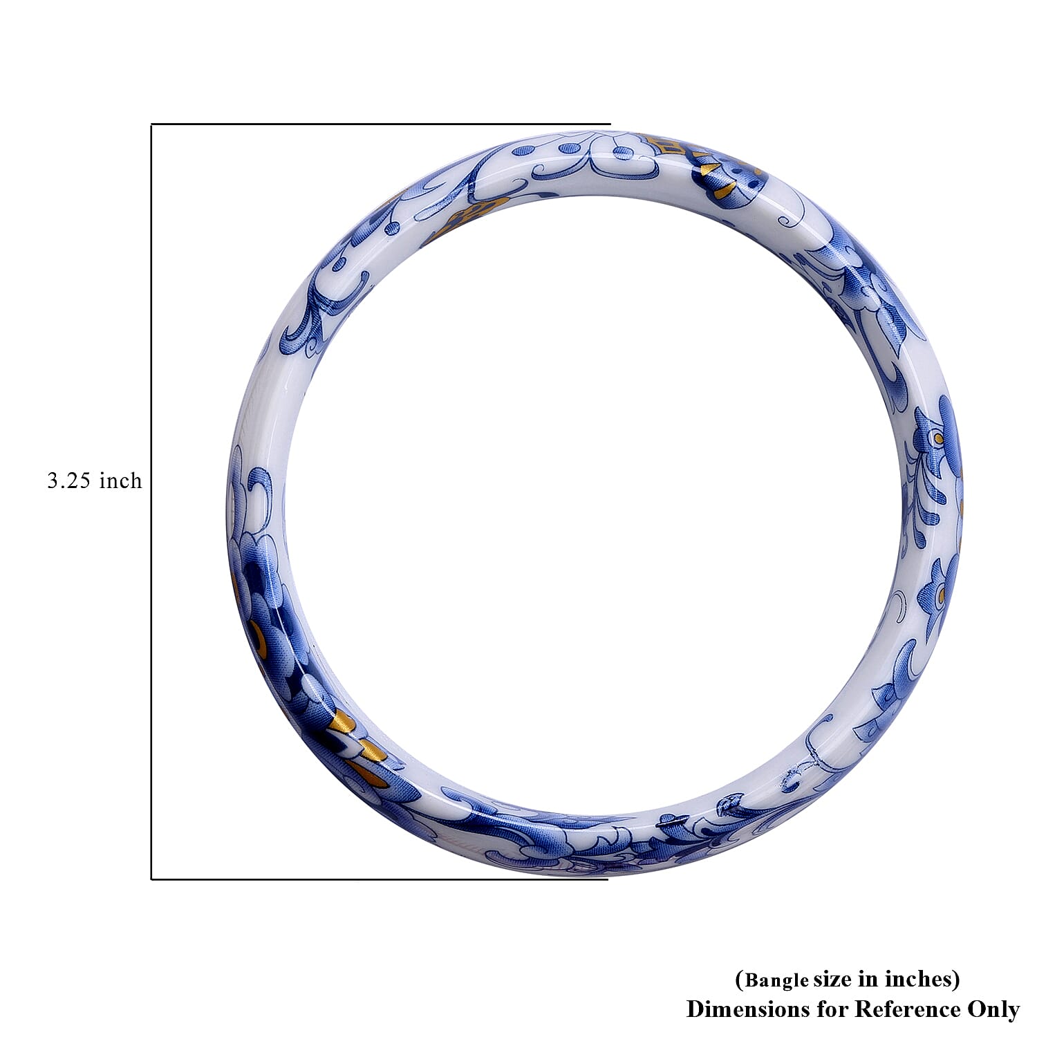 Buy Blue Ceramic Bangle Bracelet, Flower Bangles, Floral Jewelry