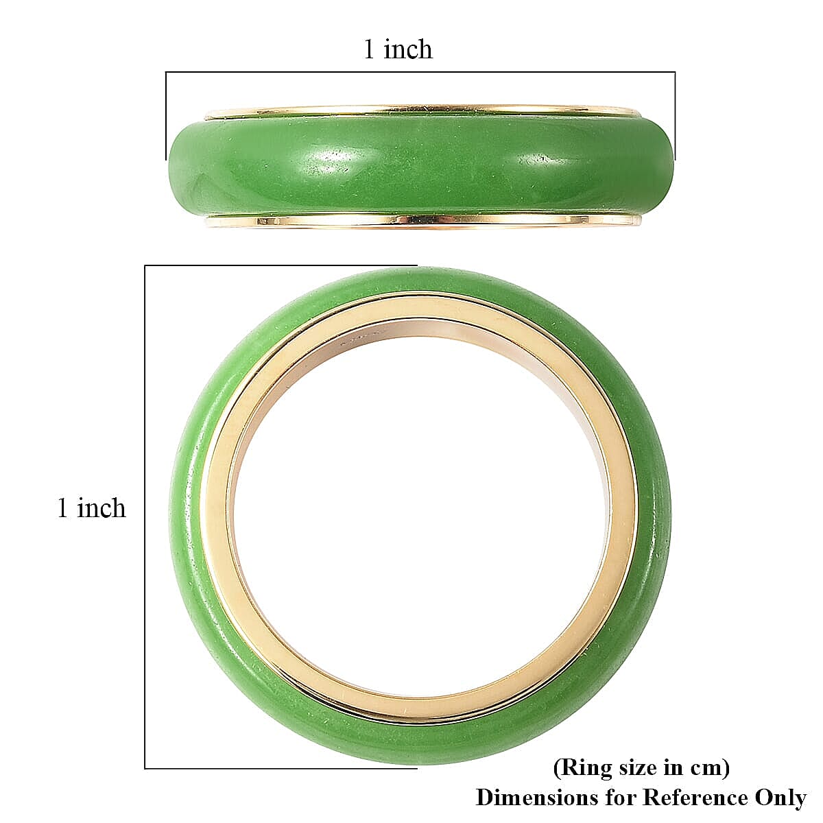 Green Jade Spinner Band Ring in Vermeil Yellow Gold Over Sterling Silver (Size 10.0) 15.00 ctw