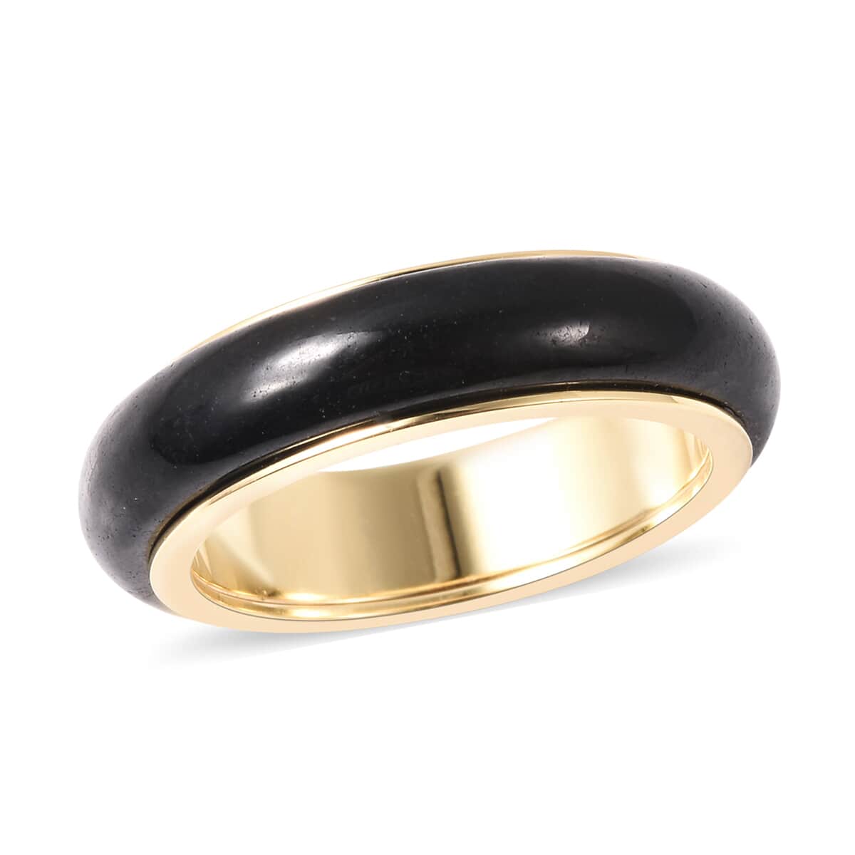 Black Jade (D) Spinner Band Ring in Vermeil Yellow Gold Over Sterling Silver (Size 7.0) 14.85 ctw image number 0