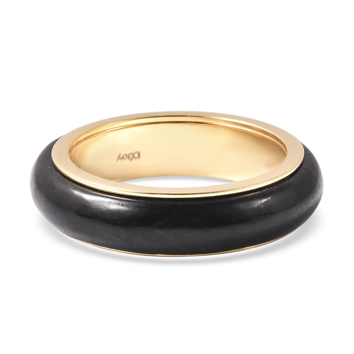 Black Jade (D) Spinner Band Ring in Vermeil Yellow Gold Over Sterling Silver (Size 7.0) 14.85 ctw image number 4