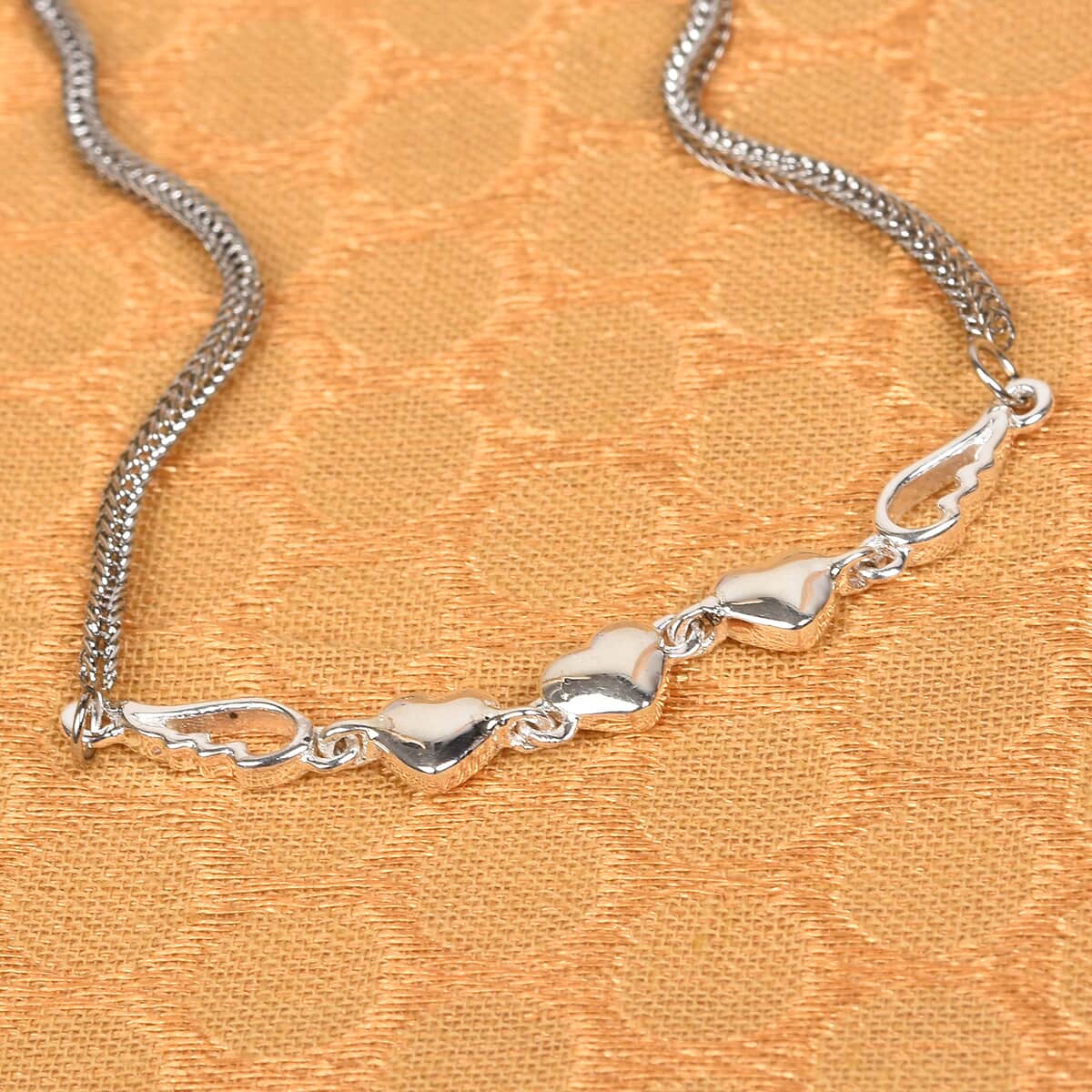Buy Sterling Silver Heart Bracelet with Stainless Steel Bolo Chain
