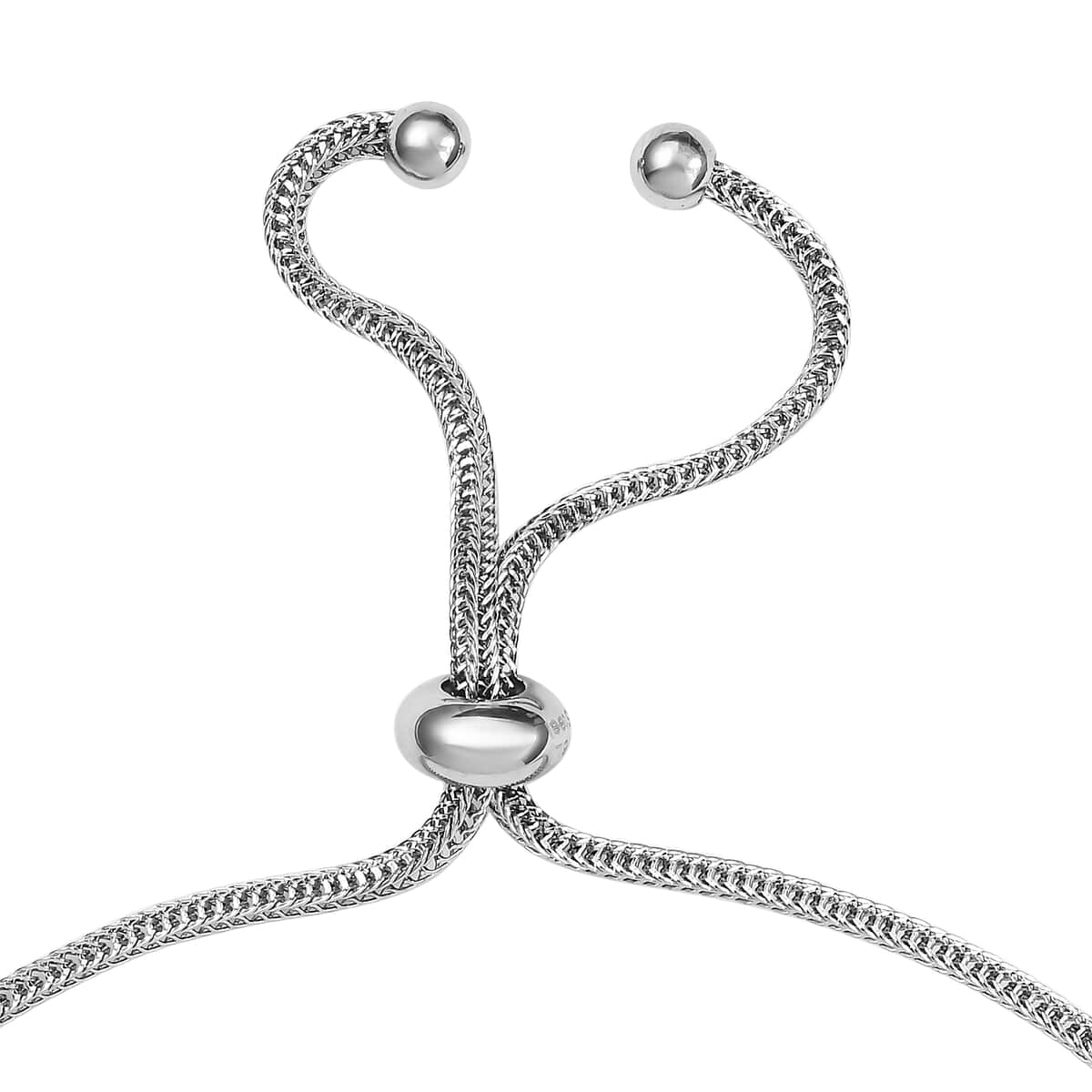 Sterling Silver Heart Bracelet with Stainless Steel Bolo Chain image number 3