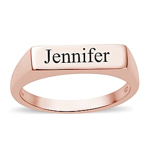 Personalized Vermeil Rose Gold Over Sterling Silver Men's Ring (Size 5.0) 4.50 Grams