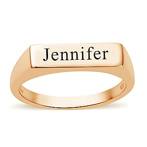 Personalized Men's Ring in Vermeil Yellow Gold Over Sterling Silver (Size 7.0) 4.50 Grams