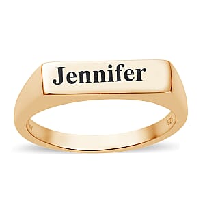 Personalized Men's Ring in Vermeil Yellow Gold Over Sterling Silver (Size 9.0) 4.50 Grams