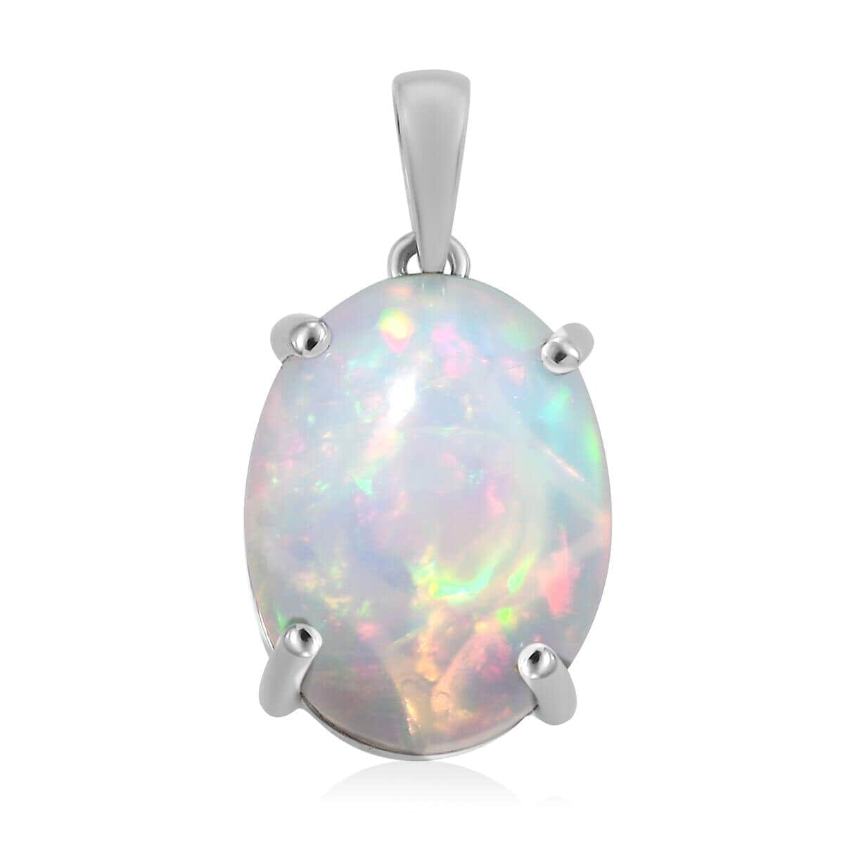 Rhapsody 950 Platinum AAAA Ethiopian Welo Opal Solitaire Pendant 6.10 ctw image number 0