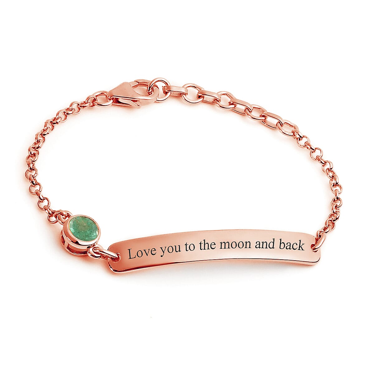Personalized Socoto Emerald Bracelet in 14K Rose Gold Over Sterling Silver (7.25 In) 0.50 ctw image number 0