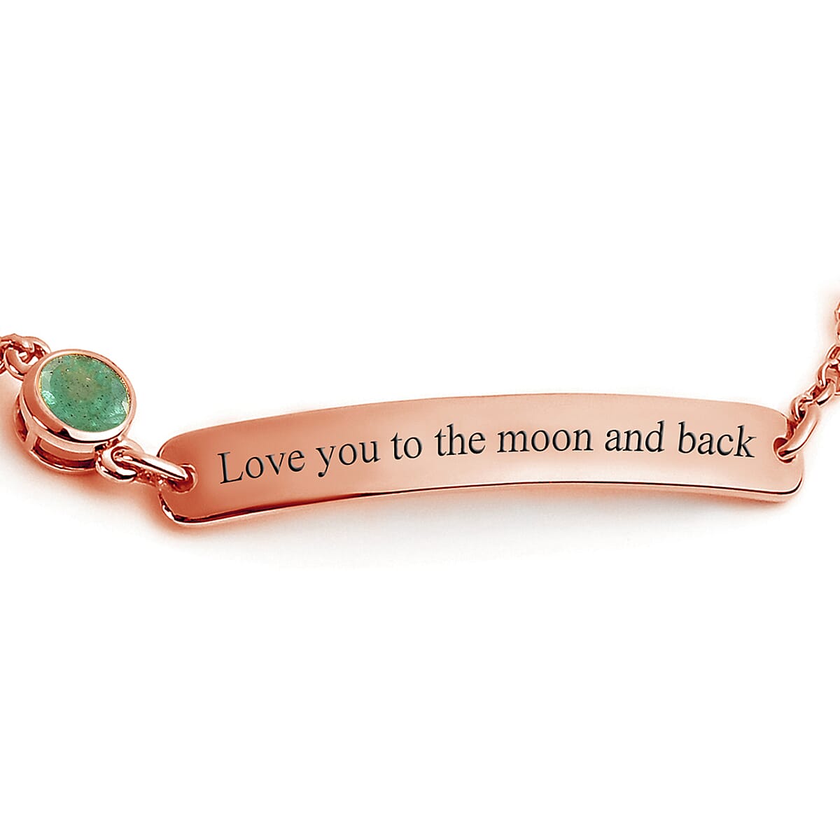 Personalized Socoto Emerald Bracelet in 14K Rose Gold Over Sterling Silver (7.25 In) 0.50 ctw image number 1