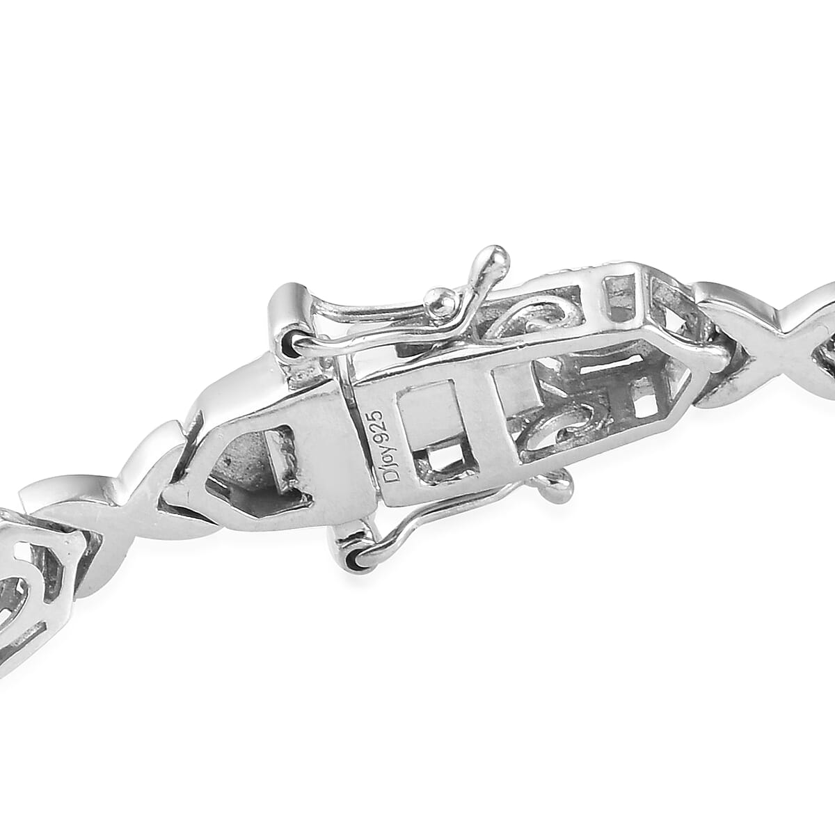 Blue Sapphire Bracelet in Platinum Over Sterling Silver (7.25 In) 14 Grams 3.75 ctw image number 3