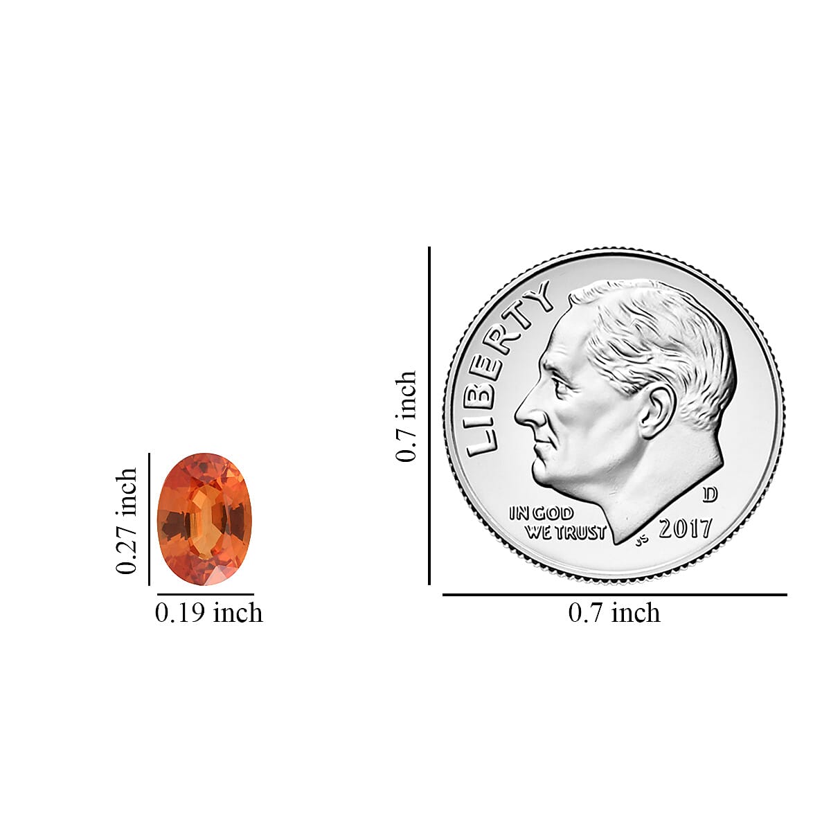 AAAA Orange Sapphire (Ovl 7x5 mm) 1.05 ctw image number 3
