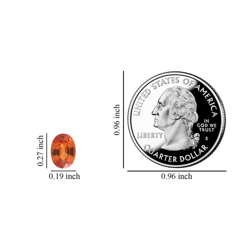 AAAA Orange Sapphire (Ovl 7x5 mm) 1.05 ctw