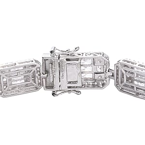 Lustro Stella Made with Finest CZ Bracelet in Platinum Over Sterling Silver (7.25 In) 23.40 ctw