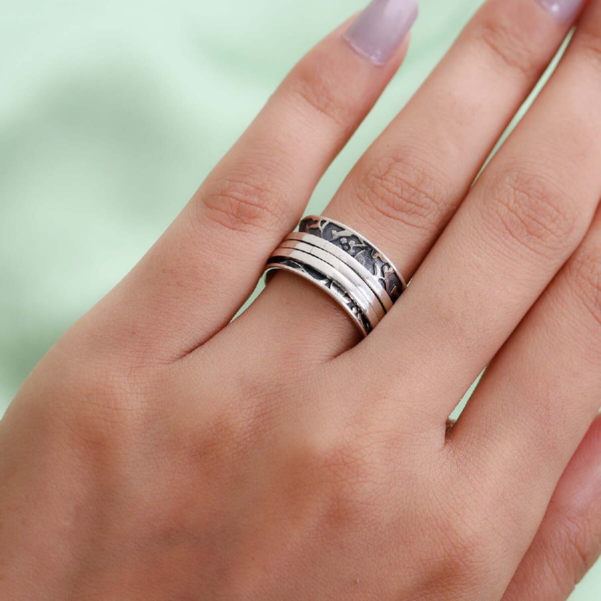 D'Joy Sterling Silver Stackable Ring (Size 8.0) 5.84 Grams image number 3