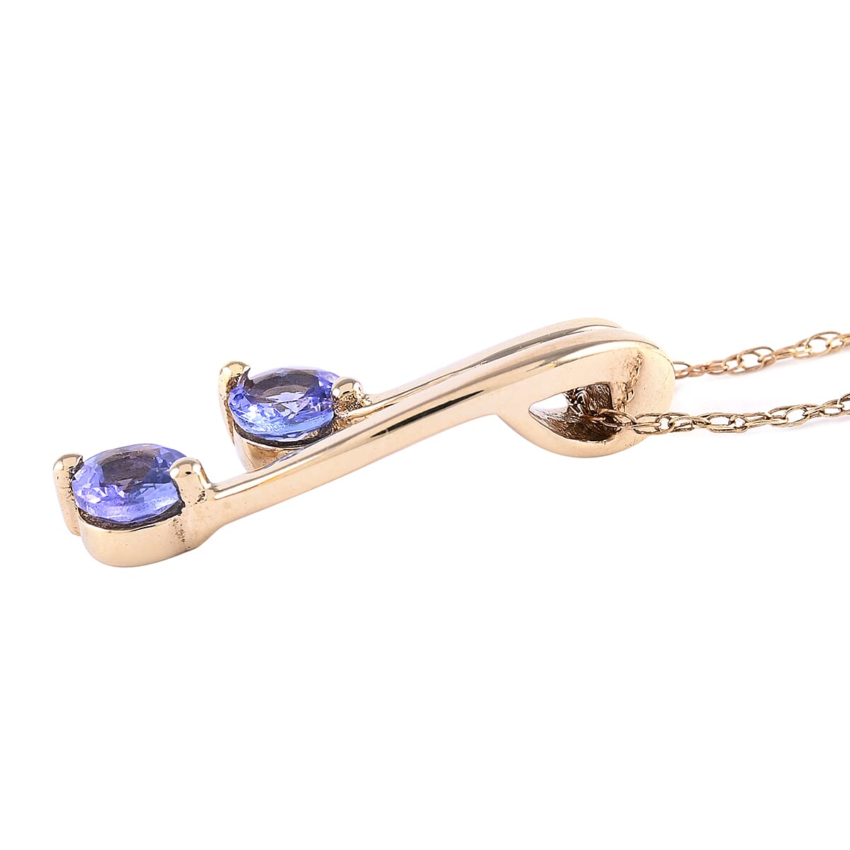 Tanzanite Pendant Necklace  in 9K Yellow Gold 0.25 ctw (18 Inches) image number 2