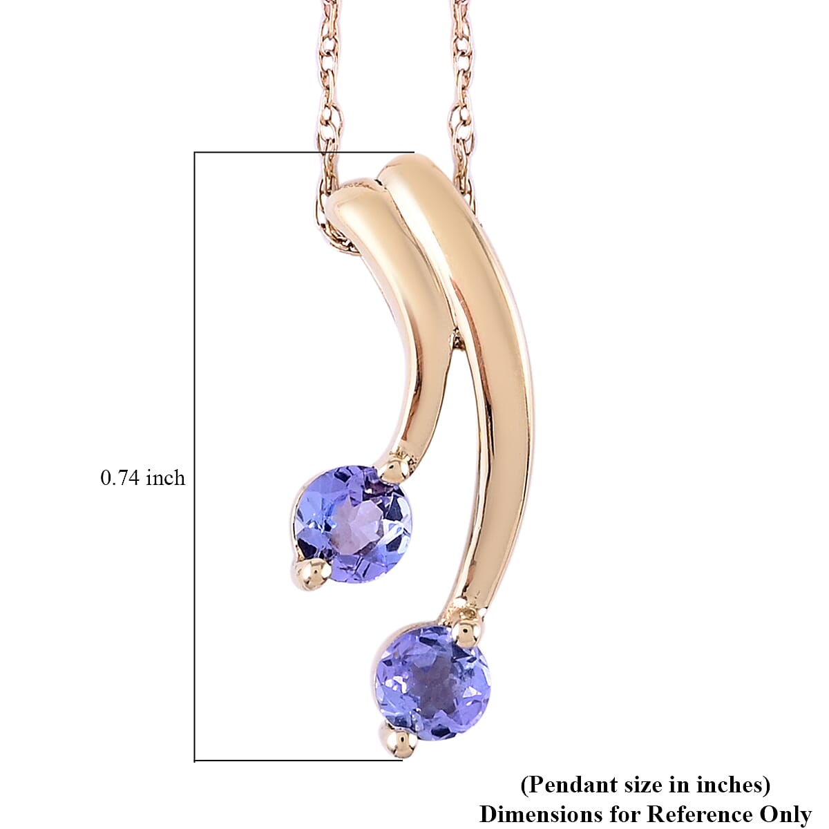 Tanzanite Pendant Necklace  in 9K Yellow Gold 0.25 ctw (18 Inches) image number 4