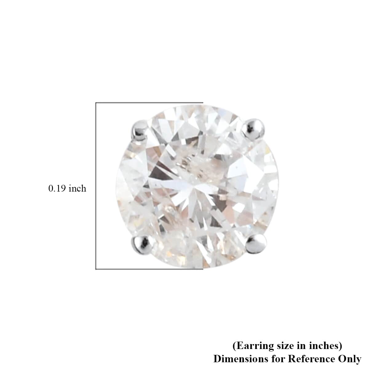 NY Closeout 14K Yellow Gold G-H I2 Diamond Solitaire Stud Earrings 1.00 ctw image number 3