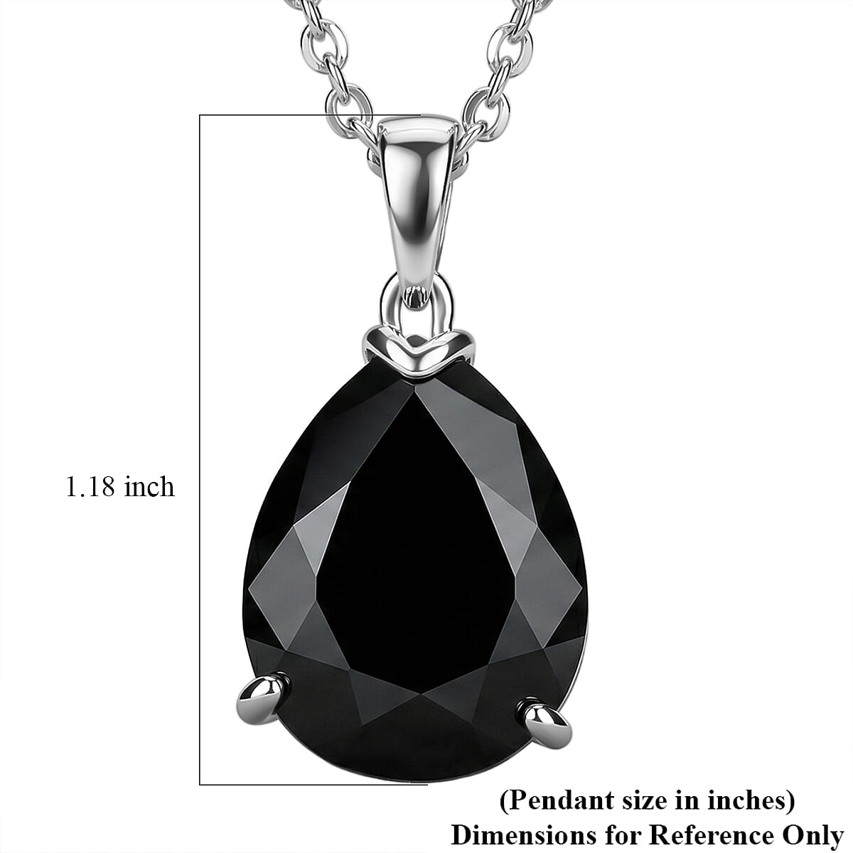 Thai Black Spinel 5.00 ctw Pendant Necklace in Platinum Over Sterling Silver 20 Inches