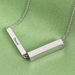 Platinum Over Sterling Silver Pendant Necklace (18 Inches) (5.10 g)