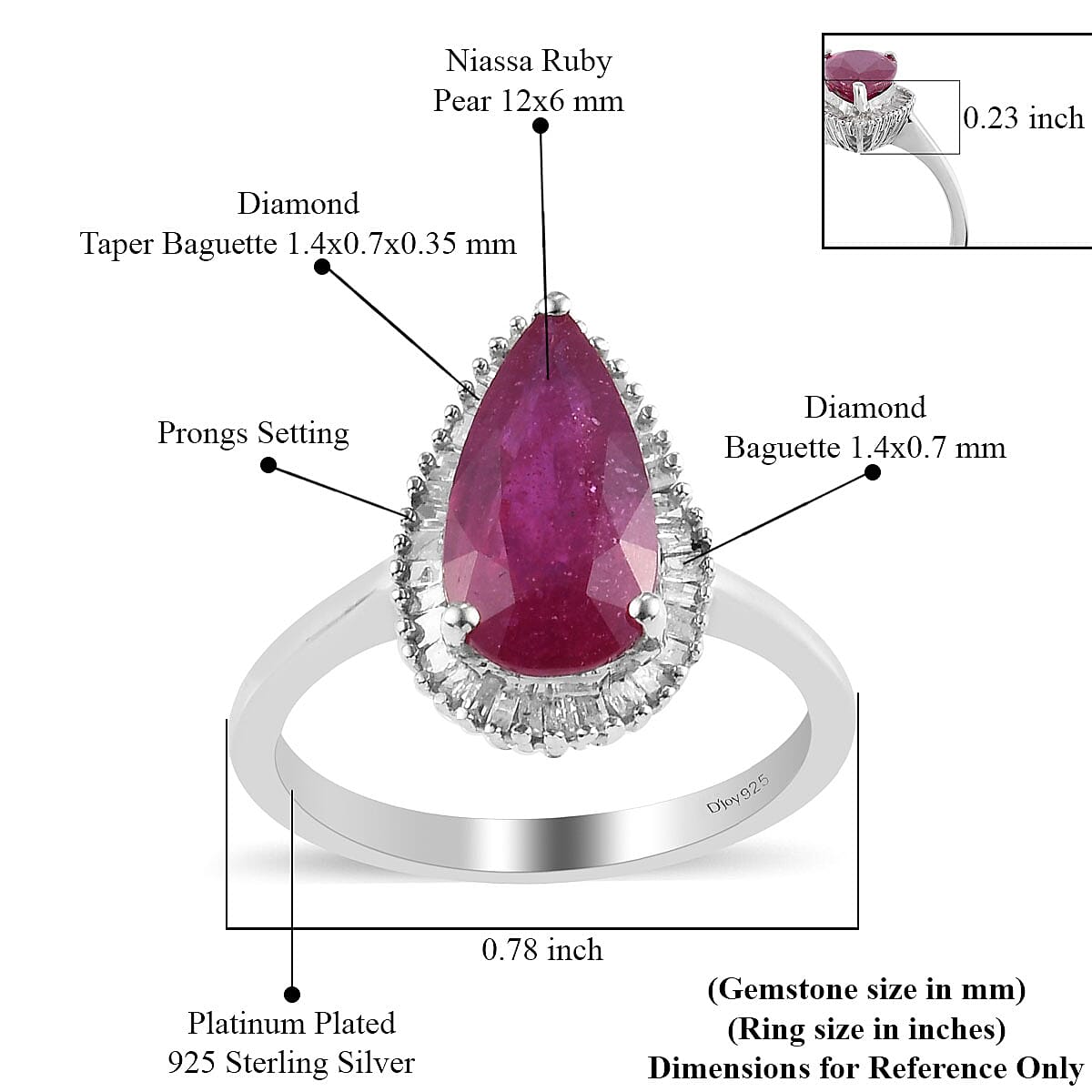 AAA Niassa Ruby and Diamond 2.85 ctw Halo Ring in Platinum Over Sterling Silver (Size 11.0) image number 5