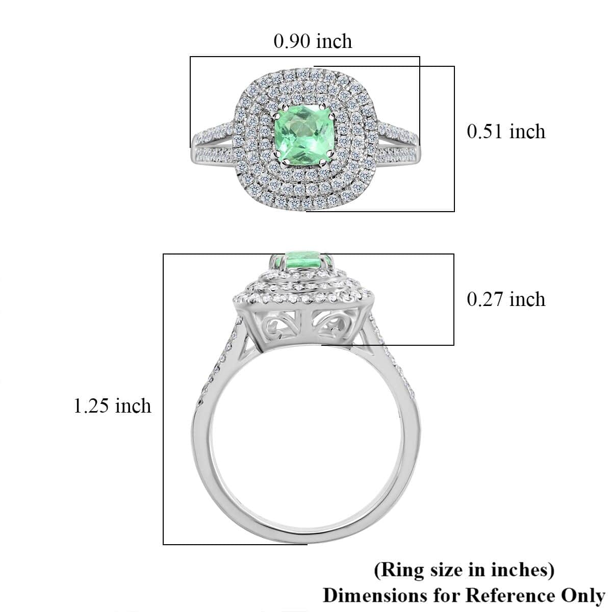 Rhapsody 950 Platinum AAAA Paraiba Tourmaline and E-F VS Diamond Ring (Size 7.0) 6 Grams 1.15 ctw image number 5