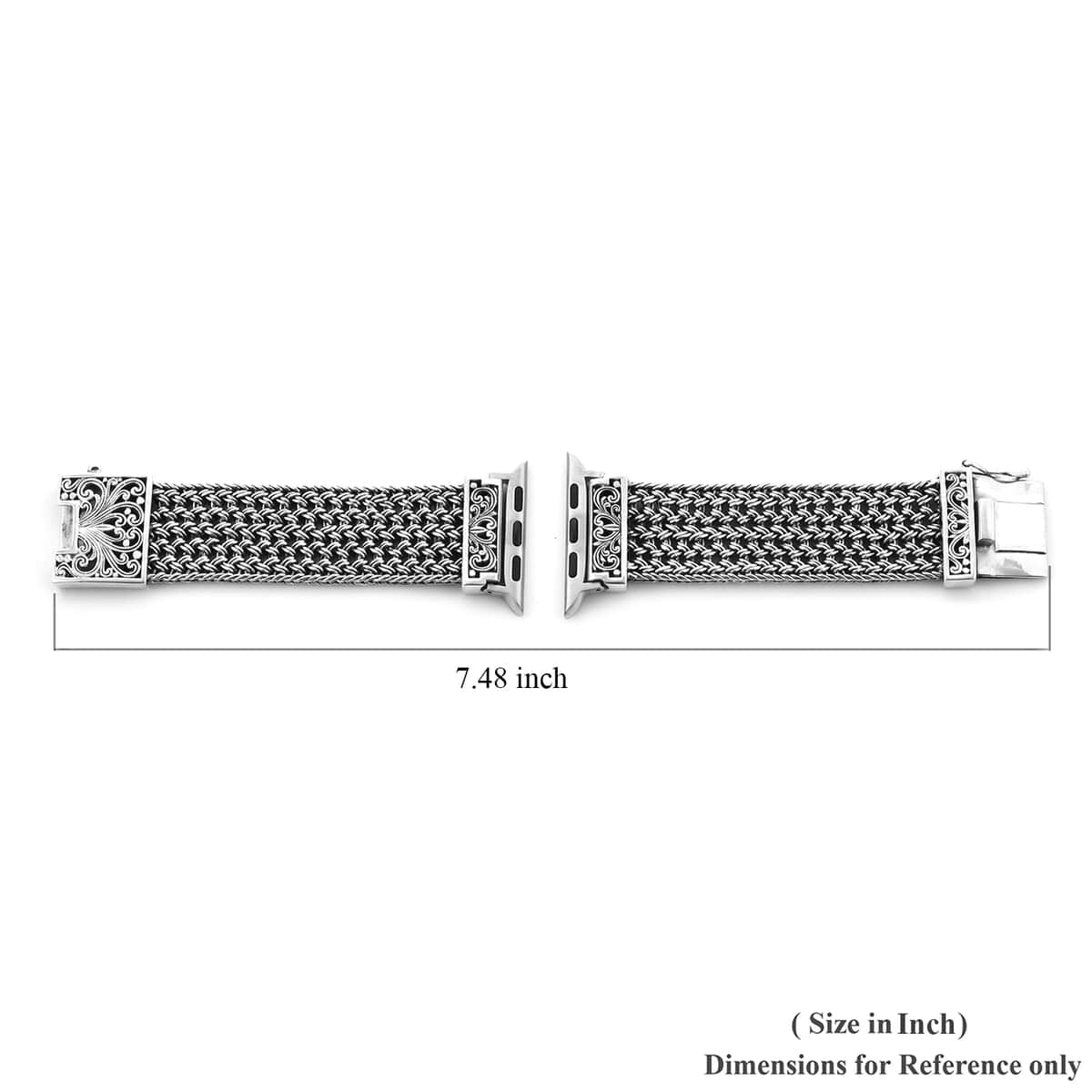 BALI LEGACY Sterling Silver Tulang Naga Smart Watch Strap (7.00 In) (68.20 g) | Designer Strap | Bracelet Watch Strap | Apple Watch Strap image number 4
