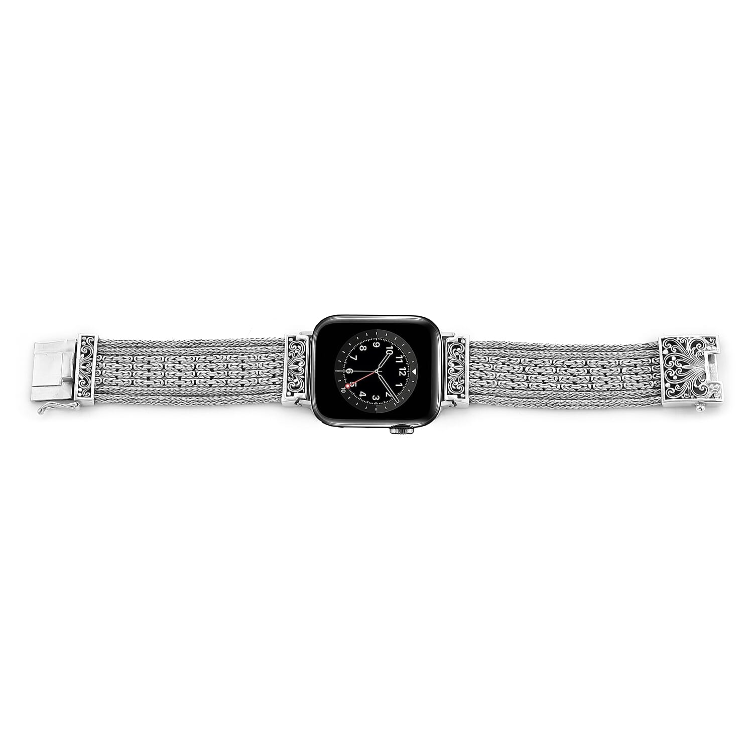 Bali Legacy Sterling Silver Weave Smart Watch Strap (8.00 In) (68.20 g)