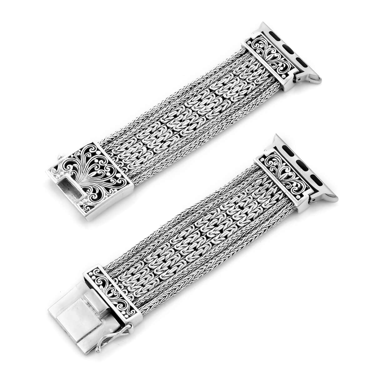 Bali Legacy Sterling Silver Weave Smart Watch Strap (8.00 In) (68.20 g) image number 3