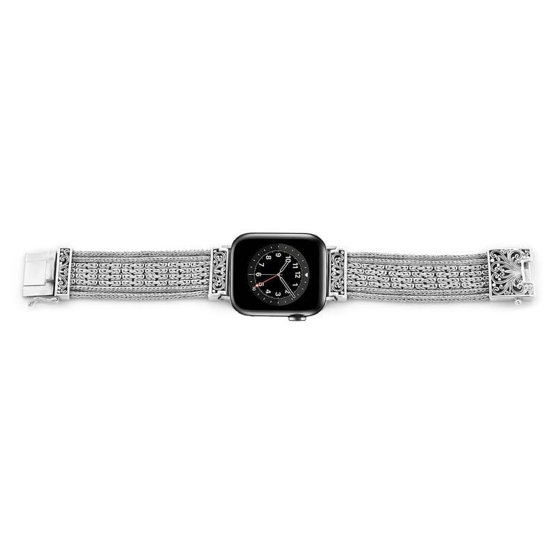 Bali Legacy Sterling Silver Weave Smart Watch Strap (7.50 in) 68.20 Grams