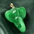 LUXORO 10K Yellow Gold Green Jade (D) Carved Elephant Positivity Pendant 16.75 ctw image number 1