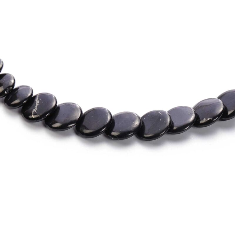 Shungite Beaded Necklace 18 Inches in Rhodium Over Sterling Silver 140.00 ctw