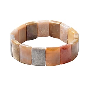 Fossil Coral Block Stretch Bracelet