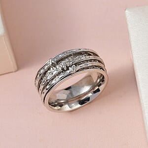 Sterling Silver Spinner Ring, Anxiety Ring for Women, Fidget Rings for Anxiety for Women, Promise Rings (7.30 g) (Size 11.00)