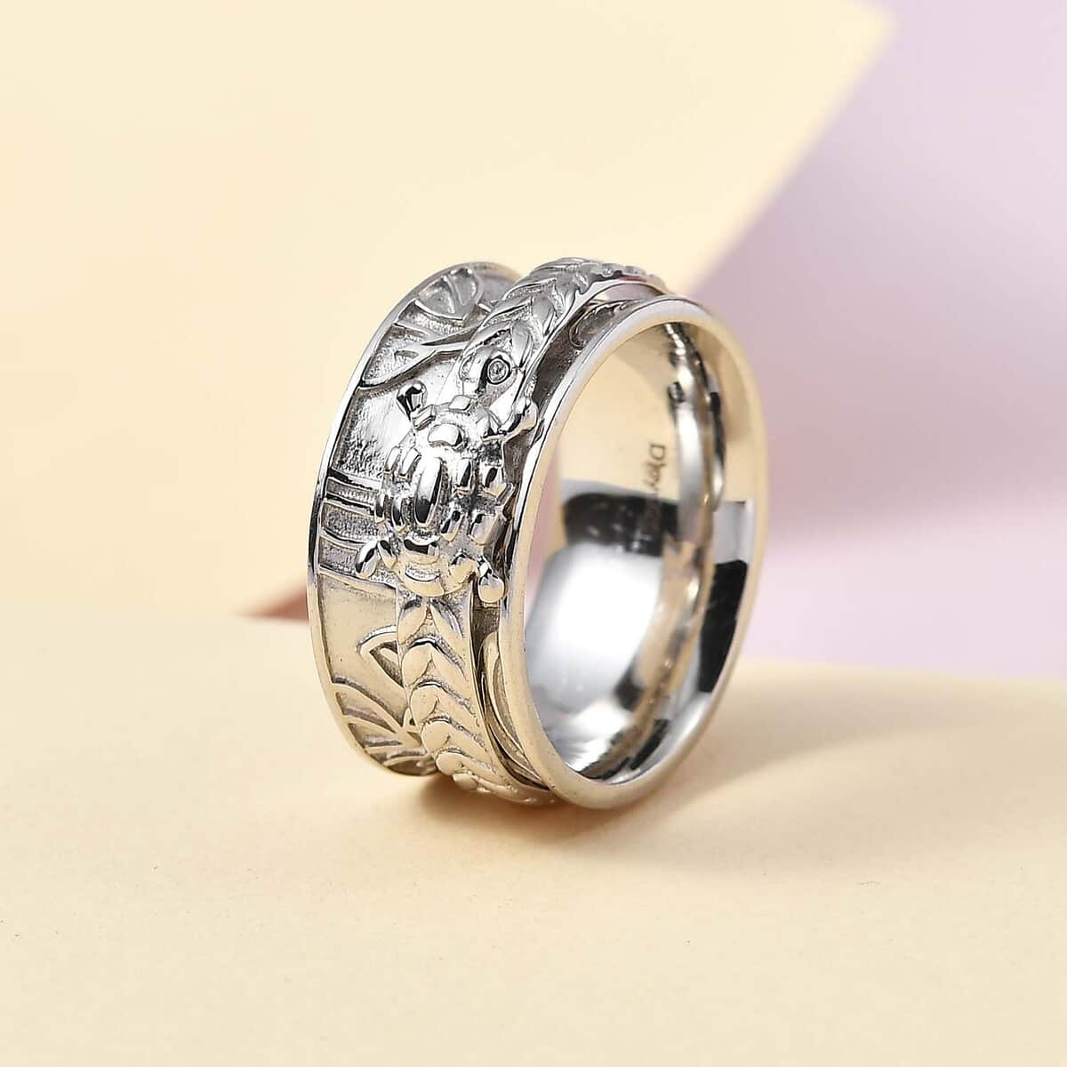 Sterling Silver Spinner Ring, Anxiety Ring for Women, Fidget Rings for Anxiety for Women, Promise Rings (5.50 g) image number 4