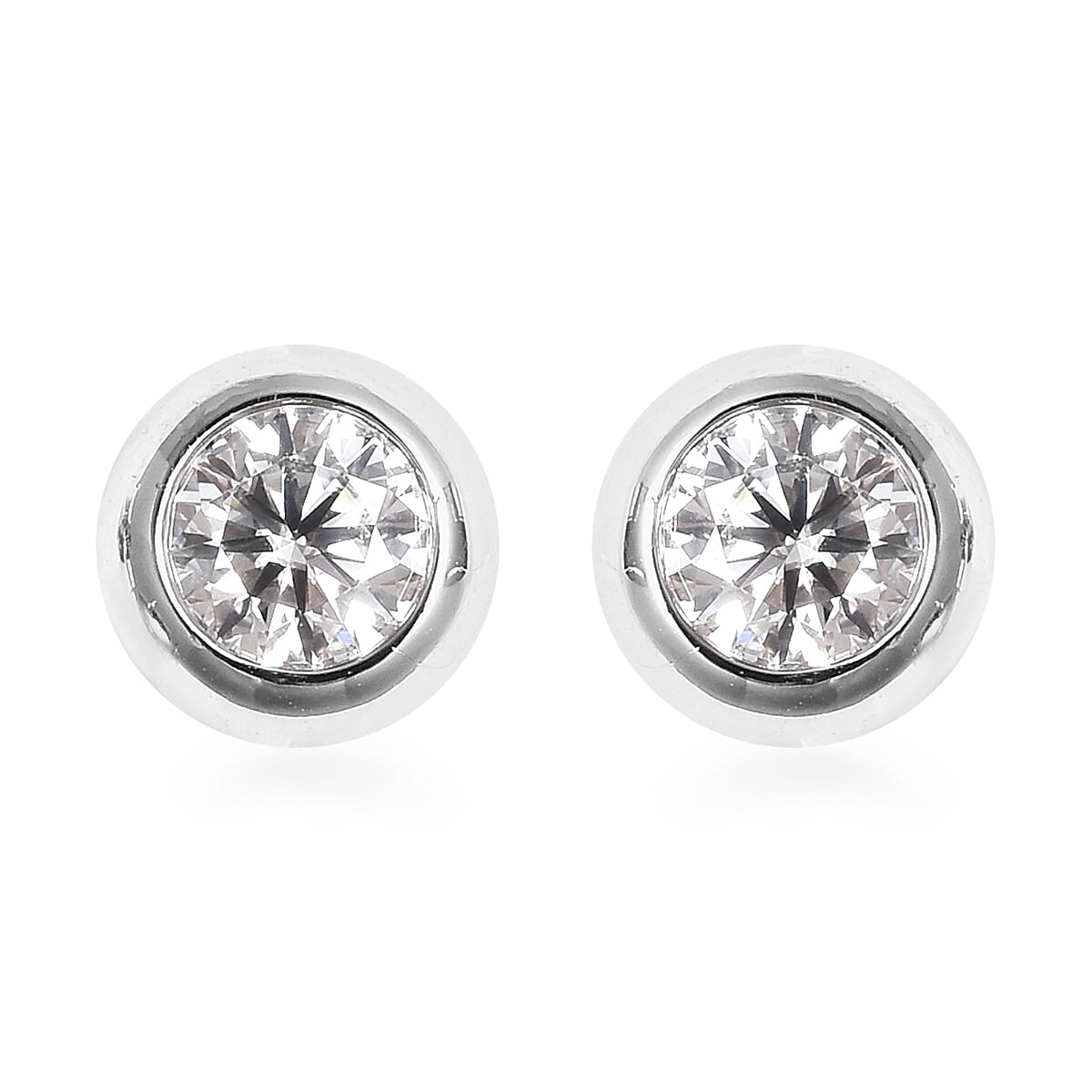 Moissanite Stud Earrings in Sterling Silver 0.50 ctw