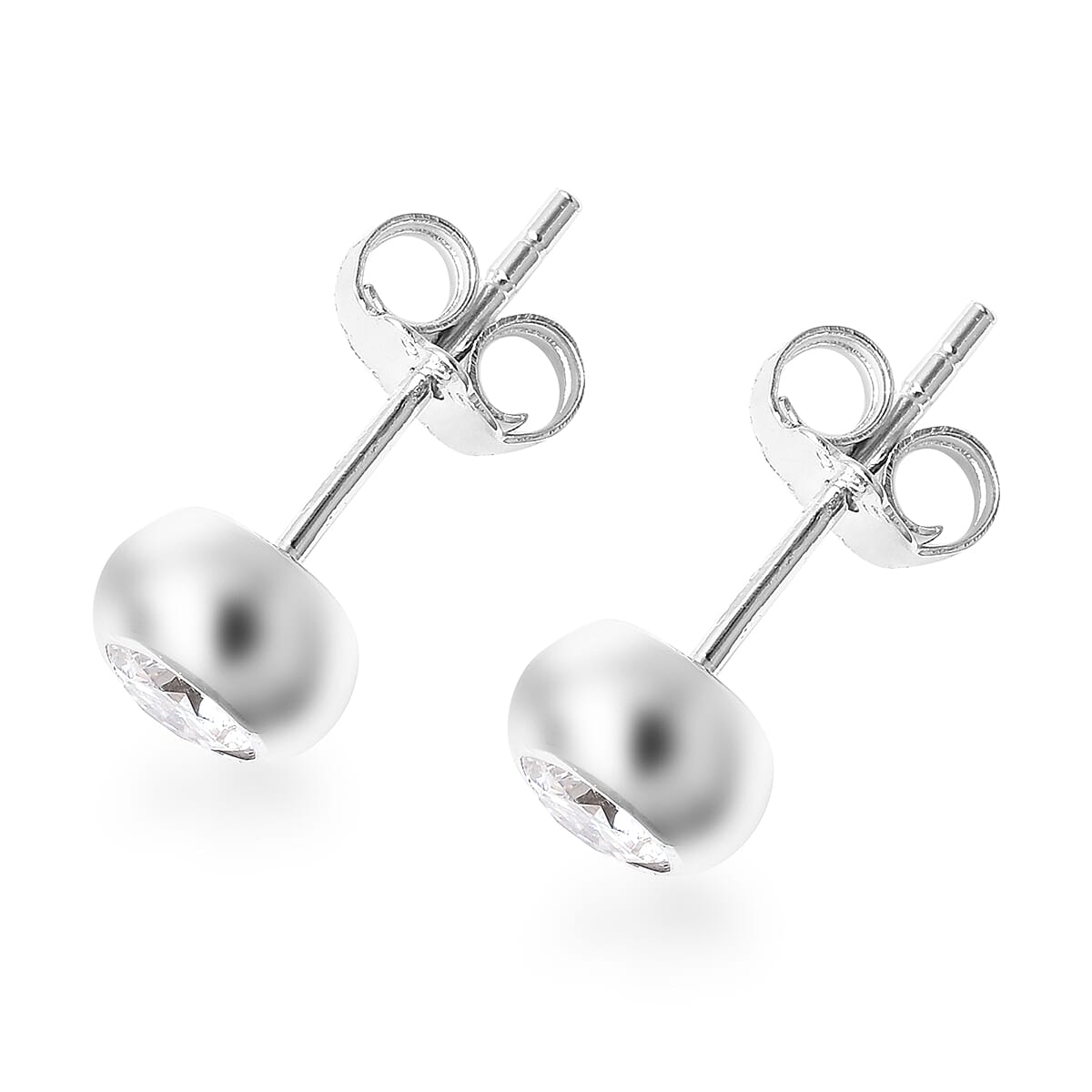 Moissanite Stud Earrings in Sterling Silver 0.50 ctw