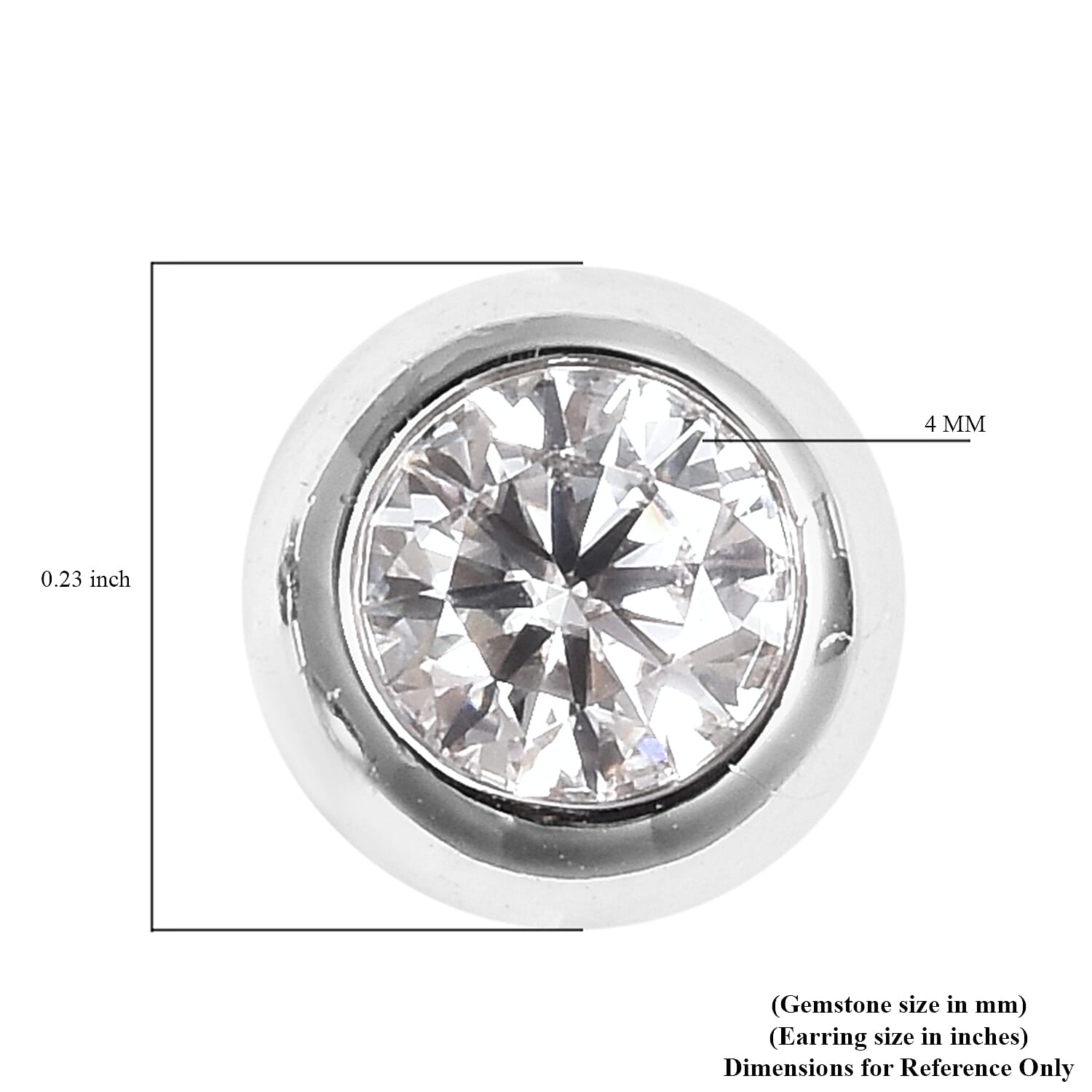 Moissanite Stud Earrings in Sterling Silver 0.50 ctw