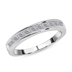 Moissanite Half Eternity Band Ring, Moissanite Ring, Sterling Silver Ring, Engagement Rings, Wedding Band Rings, Promise Rings 0.60 ctw