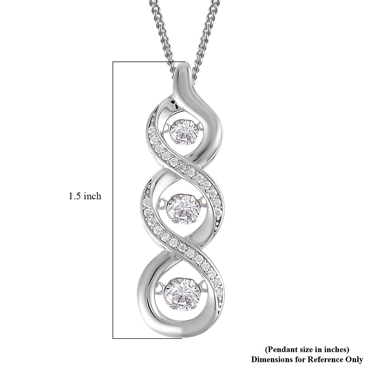 Lustro Stella Finest CZ Pendant Necklace 18 Inches in Sterling Silver 1.60 ctw image number 5