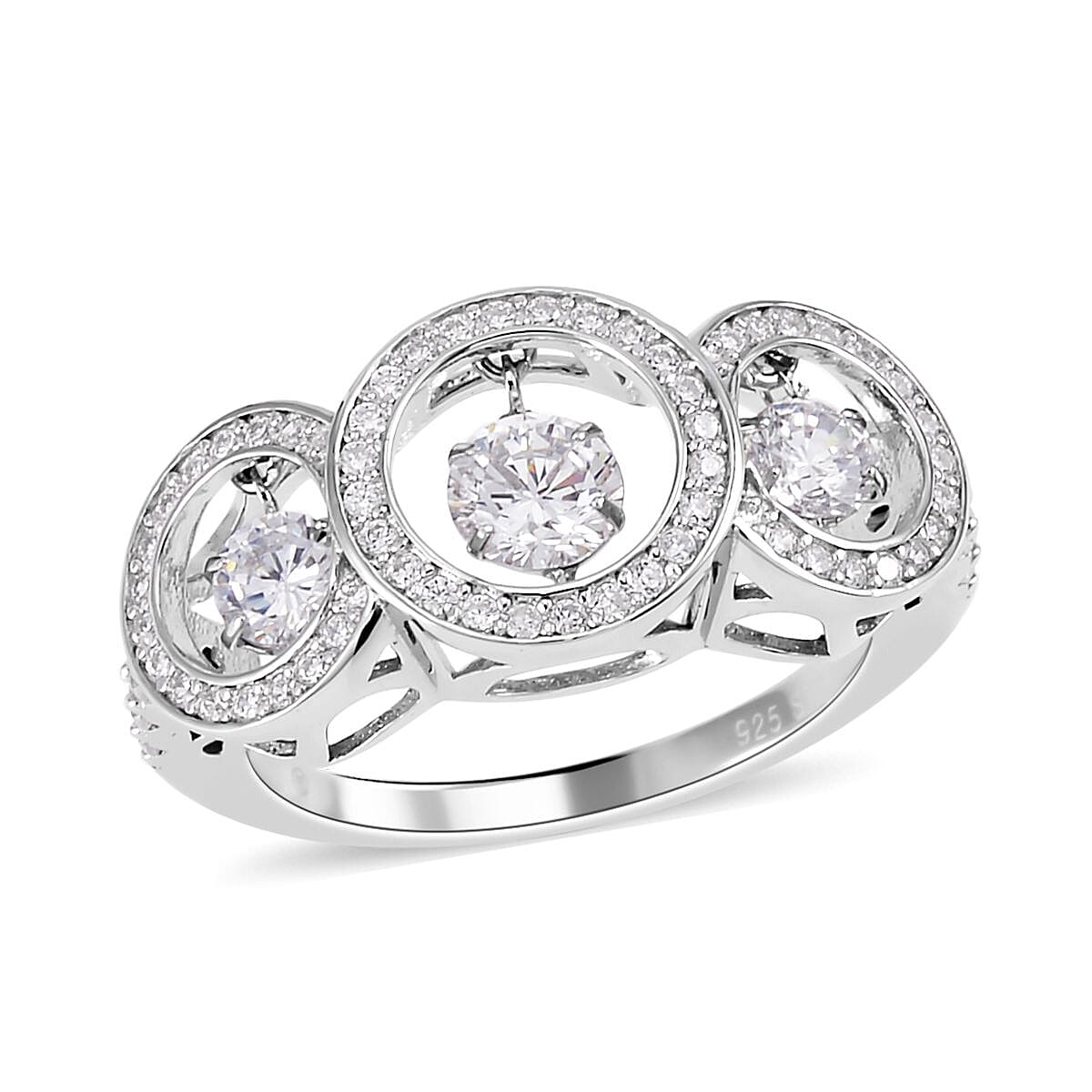 Lustro Stella Finest CZ Ring in Sterling Silver (Size 10.0) 1.90 ctw
